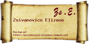 Zsivanovics Elizeus névjegykártya
